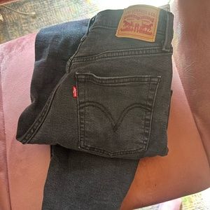 Black Ribcage Straight Ankle Levis